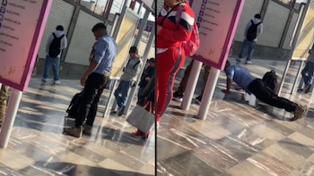 Captan a hombre haciendo ejercicio