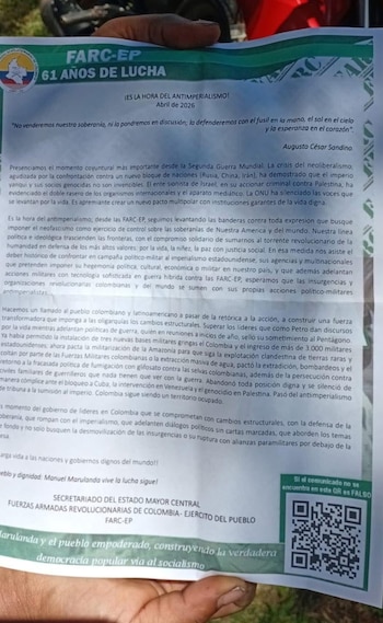 Panfleto - Farc - Disidencias
