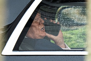 May 25, 2026, Washington, District Of Columbia, USA: United States President Donald J Trump speaks on the phone as he returns to the White House in Washington DC on Monday, May 25, 2025,Image: 1105552544, License: Rights-managed, Restrictions: , Model Release: no , Credit line: Aaron Schwartz / Zuma Press / Europa Press