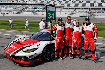 Cédric Sbirrazzuoli en el histórico trazado de Daytona (Mandatory Credit: Reinhold Matay-USA TODAY Sports)