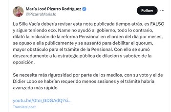 María José Pizarro aseguró que Iván Name hizo parte de una "estrategia pública de dilación" contra la reforma pensional - crédito @PizarroMariaJo/X