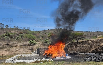 La incineración de más de 400 kilos de narcóticos se realizó en el Campo Militar 37, Estado de México, bajo estricta supervisión de la Secretaría de la Defensa Nacional