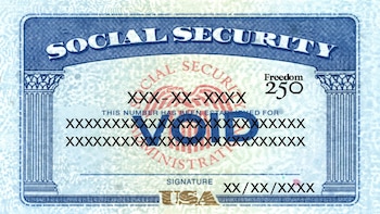 Tarjeta de Seguro Social de Estados Unidos con marcas de anulación - VisualesIA ScribNews