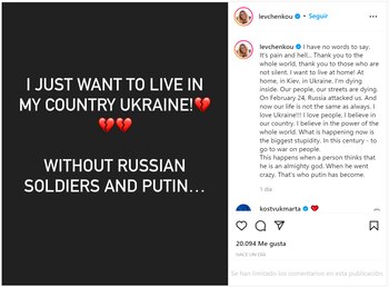 El crudo mensaje de una atleta ucraniana que vive en Kiev