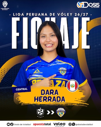 Dara Herrada dejó la Universidad San Martín para unirse a las filas de Rebaza Acosta. Crédito: Dósis de voleibol.