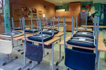 Una escuela cerrada en Dortmund,