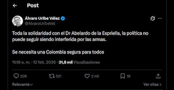 Álvaro Uribe Vélez manifiesta su