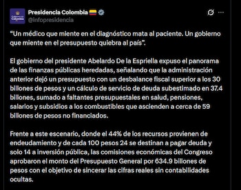 Presidencia - crédito @infopresidencia/X