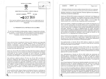 Decreto 1490 de 2026, en el que se habilitan las inversiones extranjeras a las AFP - crédito Dapre