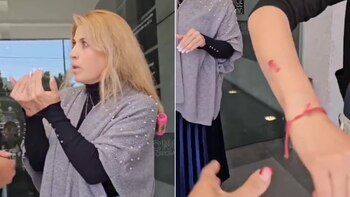 Una mujer se mostró descontenta