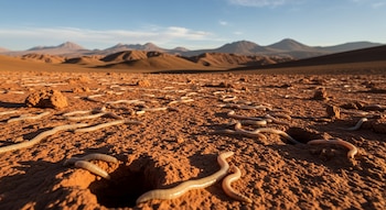 Pequeños gusanos de color pálido