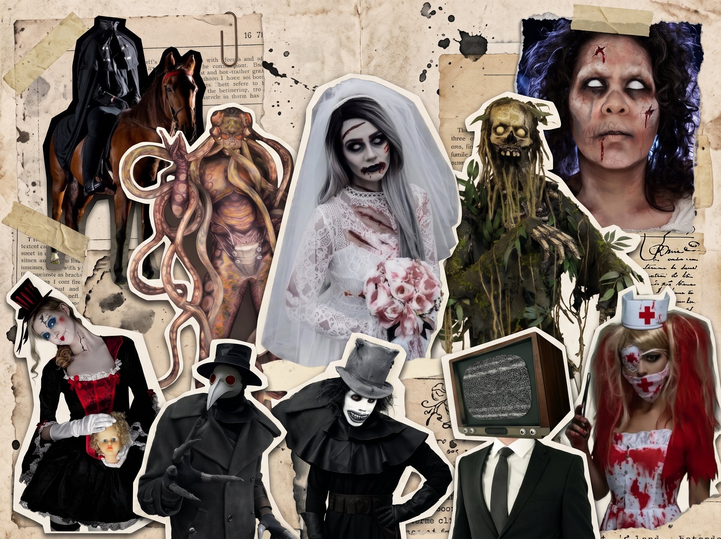 Así lucen las 10 propuestas planteadas por ChatGPT para disfrazarse en Halloween.
(Gemini / ChatGPT)