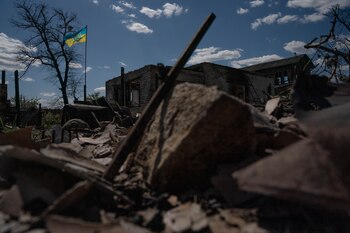Una casa destruida durante los