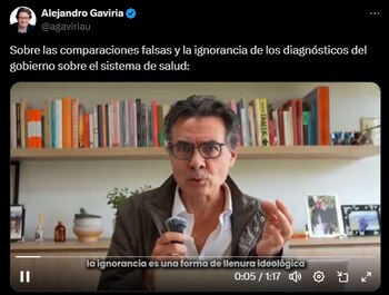 Respuesta de Alejandro Gaviria ante el pronunciamiento de Gustavo Petro - crédito @agaviriau