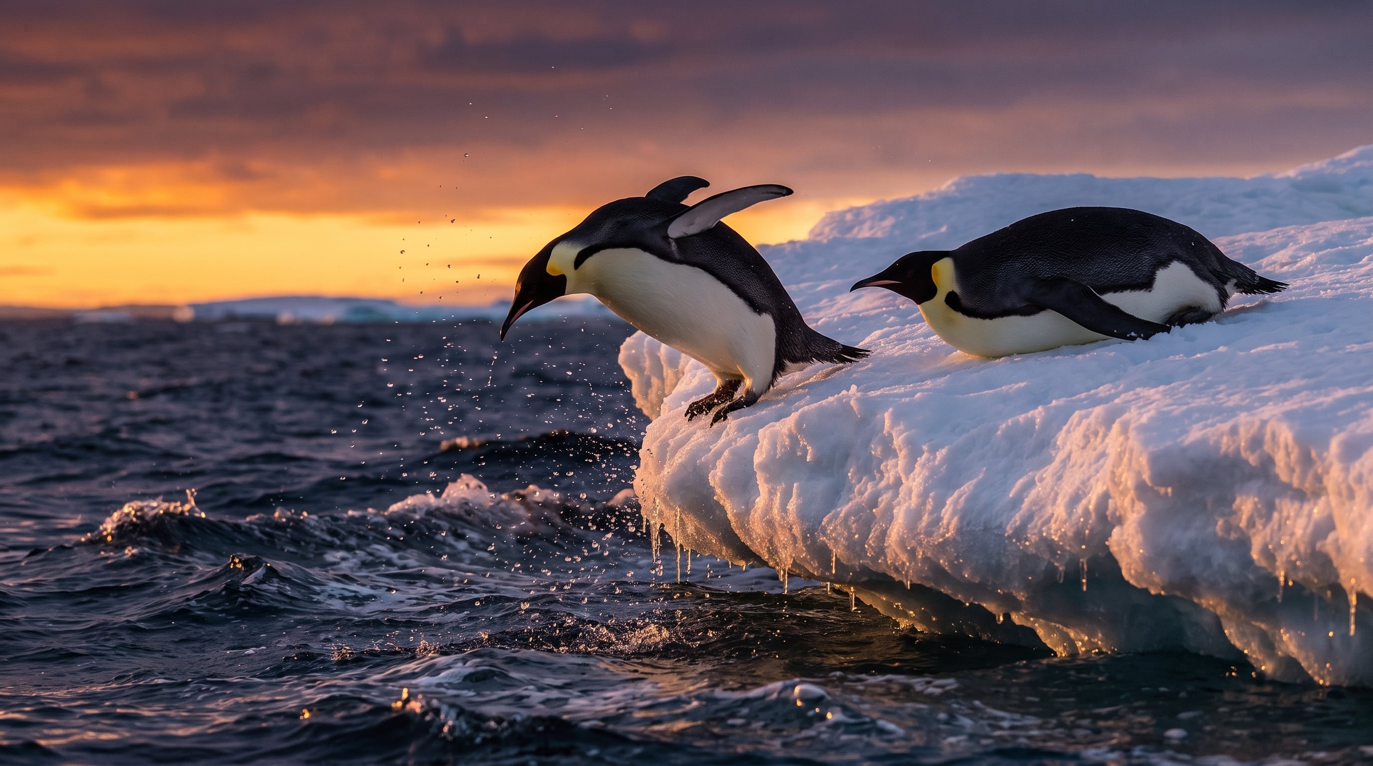 Tras el mínimo histórico de hielo marino antártico de 2022, investigadores reportaron fallas reproductivas en colonias de pingüinos emperador del mar de Bellingshausen (Imagen Ilustrativa Infobae)