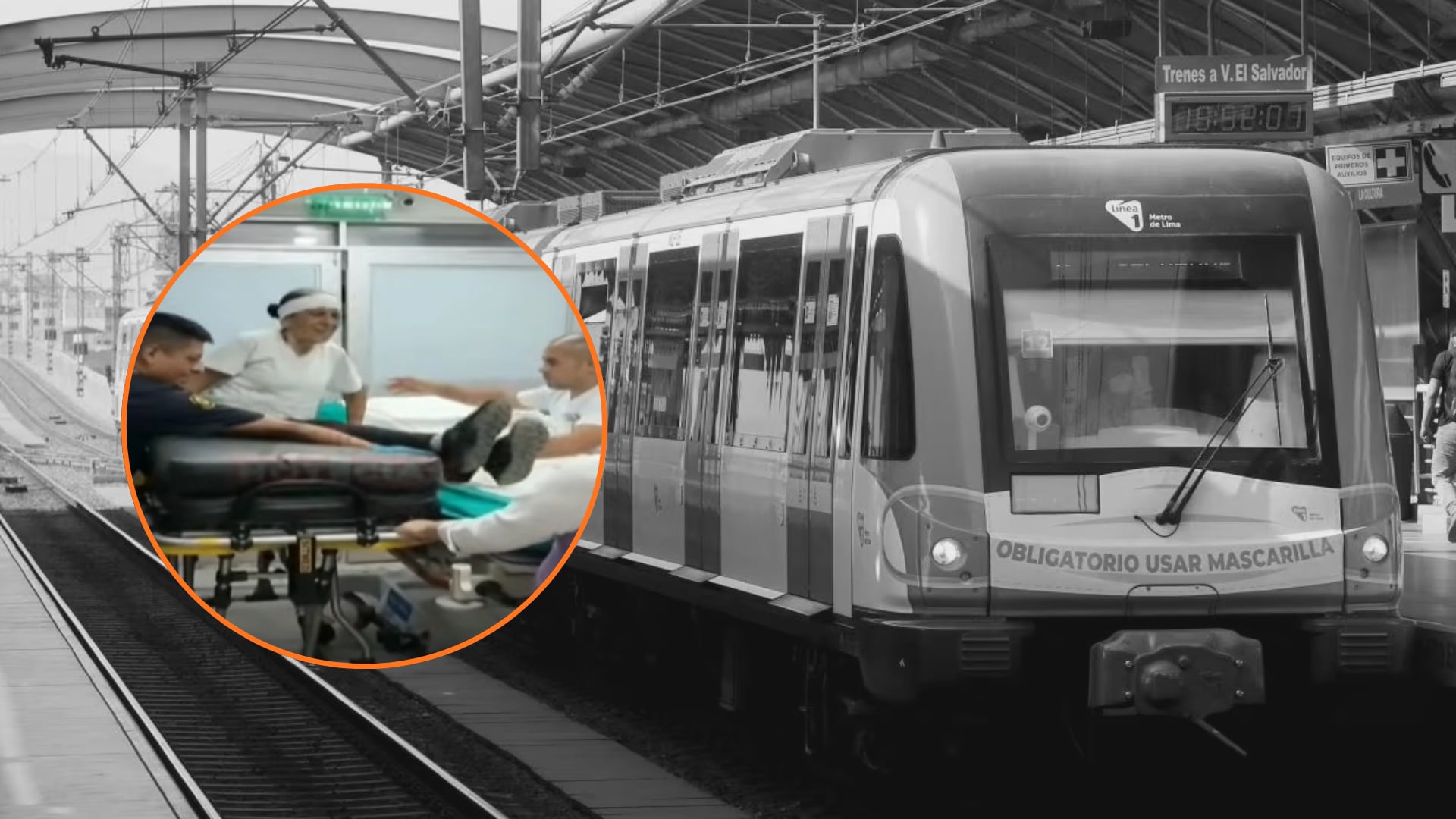 Una adulta mayor identificada como Betty Huamaní Mendoza (72) resultó gravemente herida tras caer a las vías durante una evacuación caótica en la Línea 1 del Metro de Lima, luego de que una falla mecánica detuviera un tren entre las estaciones Grau y El Ángel. (Foto: Composición Infobae Perú)