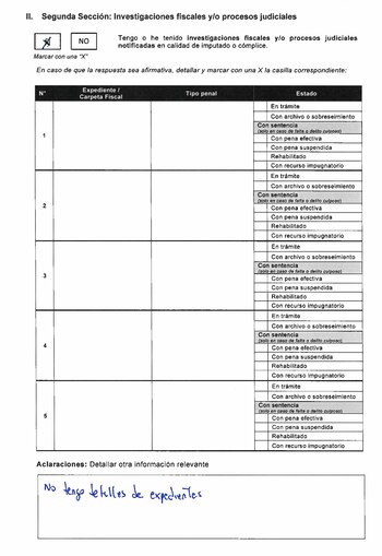 Declaración jurada de Juan Manuel
