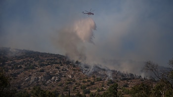 Dos helicópteros de los bomberos griegos se estrellan en Ática mientras combatían un incendio forestal cerca de Atenas