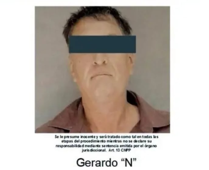 Fotografía de Gerardo Mendoza tras su detención en 2018. Crédito: Gobierno de México
