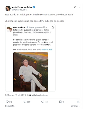 María Fernanda Cabal y su respuesta a Gustavo Petro