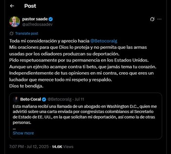 Alfredo Saade también comentó la