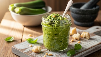 Pesto de calabacín: una salsa fresca y suave para acompañar tus platos en verano