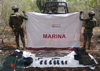 Marina rescata a joven secuestrado y decomisa arsenal en tres distintos operativos realizados en Sinaloa. Crédito: Semar