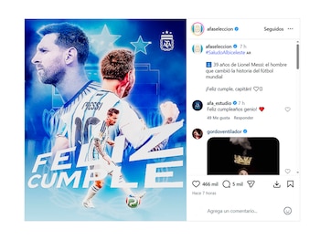 Saludo Messi cumpleaños afa