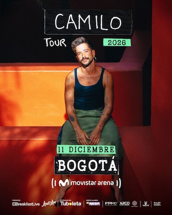 Camilo anuncia concierto en Bogotá el 11 de diciembre de 2026, cerrando su 'Camilo Worldwide Tour' en el Movistar Arena - crédito cortesía Breakfast Live