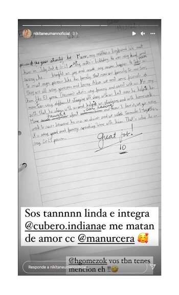 La historia que publicó Nicole