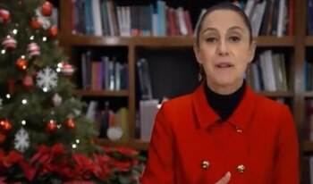 En el audiovisual Sheinbaum apareció