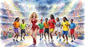 Shakira recibirá más videos de niños bailando 'Dai Dadi' para que bailen junto a ella en el final de la copa - crédito Visuales IA