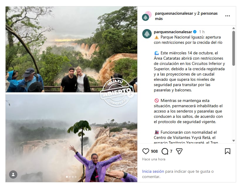 El Tren Ecológico de la Selva, el Centro de Visitantes Yvyrá Retá y los restaurantes El Fortín y La Selva permanecen abiertos pese a las restricciones en los circuitos que conducen a los salto