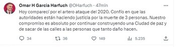 El mensaje de García Harfuch