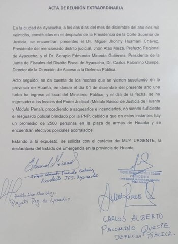 Solicitud de estado de emergencia