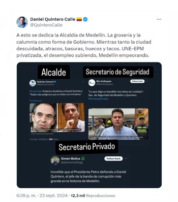 Daniel Quintero insiste en que