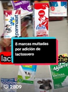 Los usuarios se valieron de las redes sociales para denunciar las marcas sancionadas por la SIC por el uso de lactosuero en sus artículos de consumo - crédito TikTok