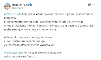 Elizabeth Parra alertó que el
