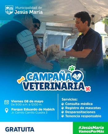 La campaña comienza a partir de las 9 horas - Créditos: Municipalidad de Jesús María.
