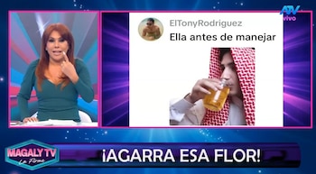Magaly Medina atacou Laura Spoya e leu as mensagens que inundaram sua rede: “É muito legal”. Captação: Magaly TV La Firme.