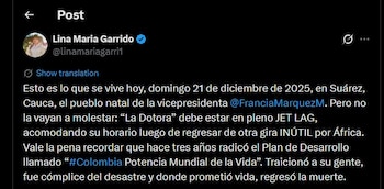 Lina Garrido se fue en