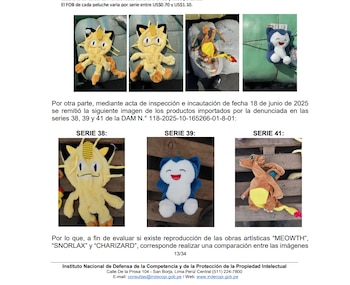 Los peluches incautados por Indecopi.