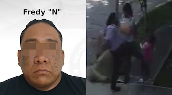 Las autoridades confirmaron que la niña a la que golpeó Fredy "N" es su hija biológica. (Fotos: Twitter/@Fiscalia_Mor/@MrElDiablo8)