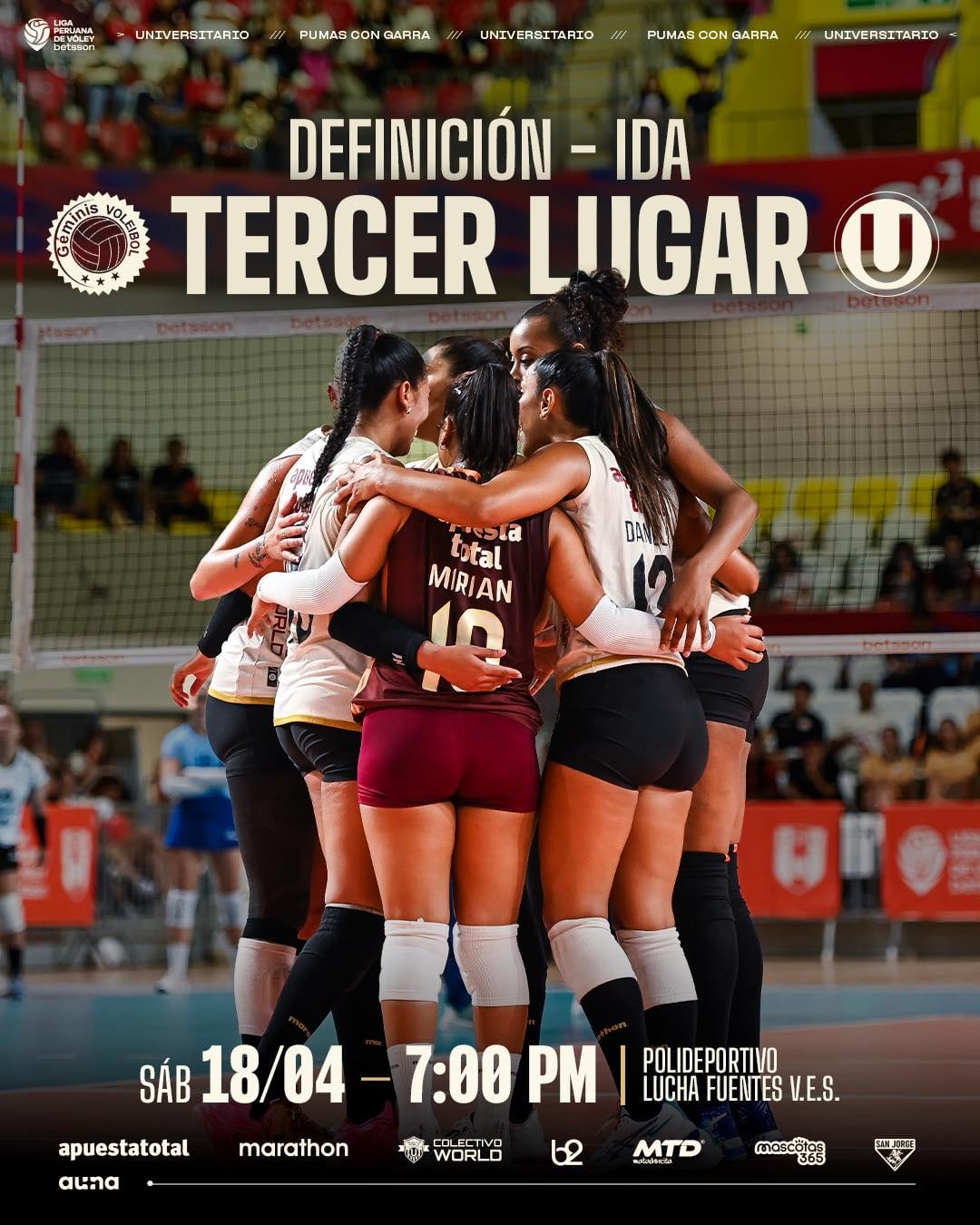 Universitario enfrenta a Géminis en el Polideportivo Lucha Fuentes. Crédito: Prensa U