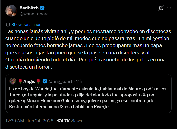 Nara aseguró que sus hijas no volverán a vivir en Turquía y apuntó contra la China Suárez