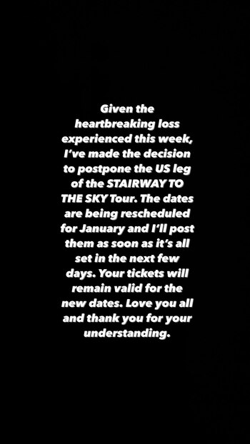 El comunicado con el que Zayn pospuso su gira en Estados Unidos (Foto: Instagram/zayn)