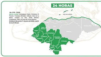 Honduras: Emiten Alerta Verde para línea costera del Litoral Caribe y 11 departamentos debido a Cristina