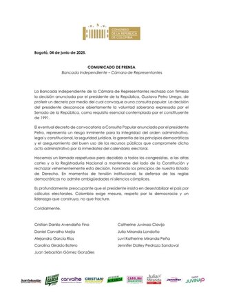 Este fue el comunicado de