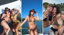 La tarde de Sofía Jujuy Jiménez y Juli Poggio en un yate en Miami: tragos, amigos y diversión