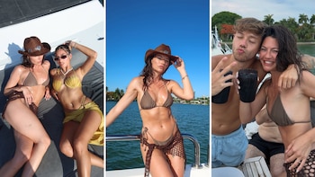 La tarde de Sofía Jujuy Jiménez y Juli Poggio en un yate en Miami: tragos, amigos y diversión